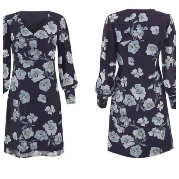 Cabi 4018 Ellery floral dress size S EUC purple side zip fully line side zip - Picture 4 of 12